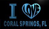 v52111-b I Love CORAL SPRINGS, FL FLORIDA City Limit Neon Light Sign