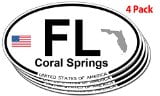 Coral Springs, Florida Oval Sticker - 4 pack