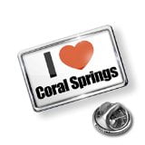 Pin I Love coral springs region: Florida, United States - Lapel Badge - NEONBLOND